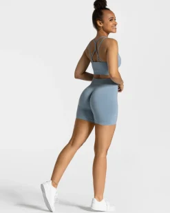 Clearance Short Timeless Scrunch « bleu acier » Femme Shorts