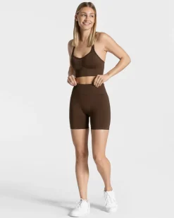 Discount Short Timeless Scrunch « marron foncé » Femme Shorts