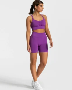 Discount Short Timeless Scrunch « violet » Femme Shorts