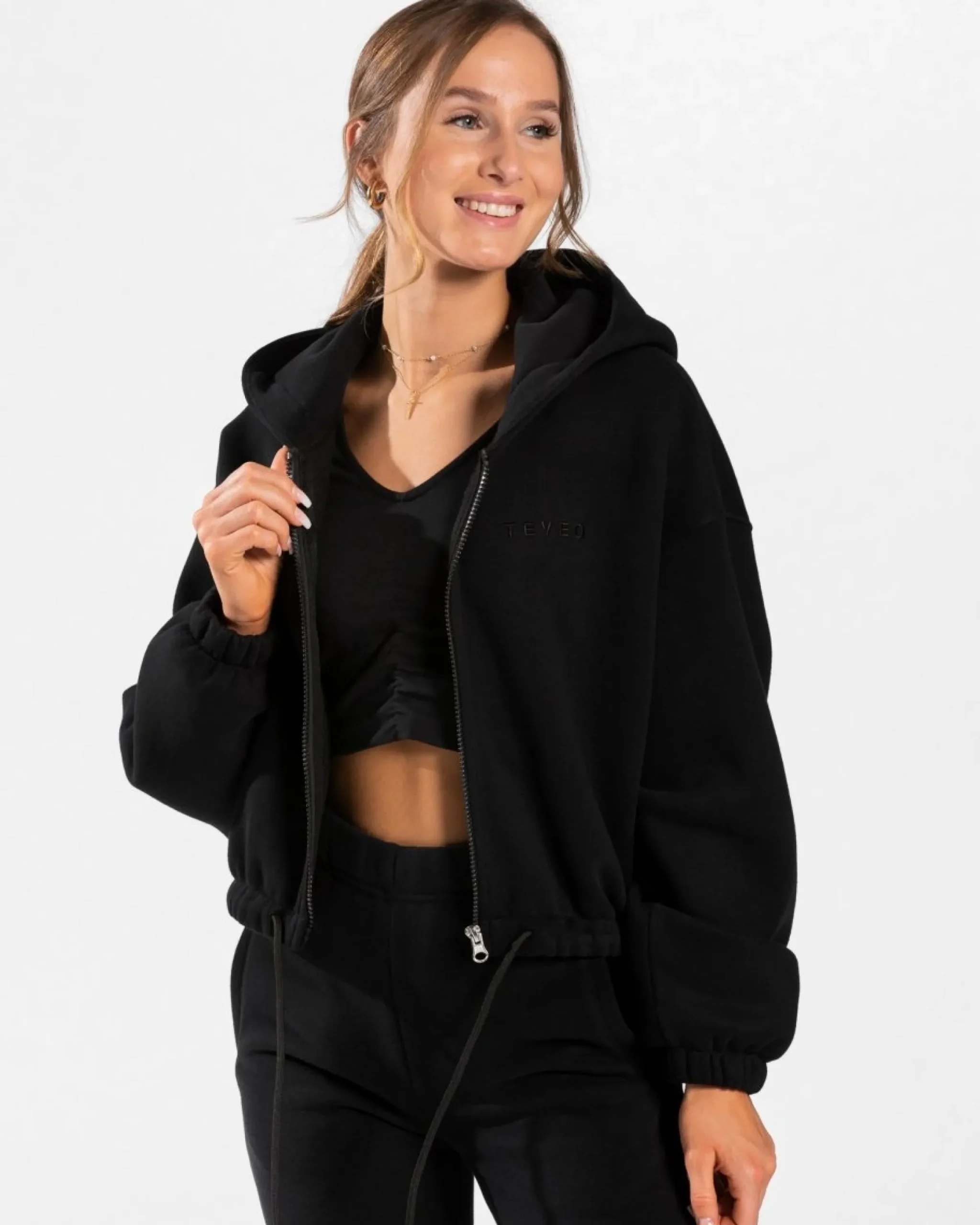 Outlet Sweat à capuche zippé oversize Iconic « noir » Femme Sweats À Capuche Et Vestes De Sport