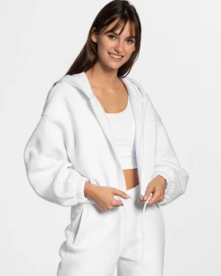 Best Sweat à capuche zippé oversize Iconic « blanc » Femme Sweats À Capuche Et Vestes De Sport