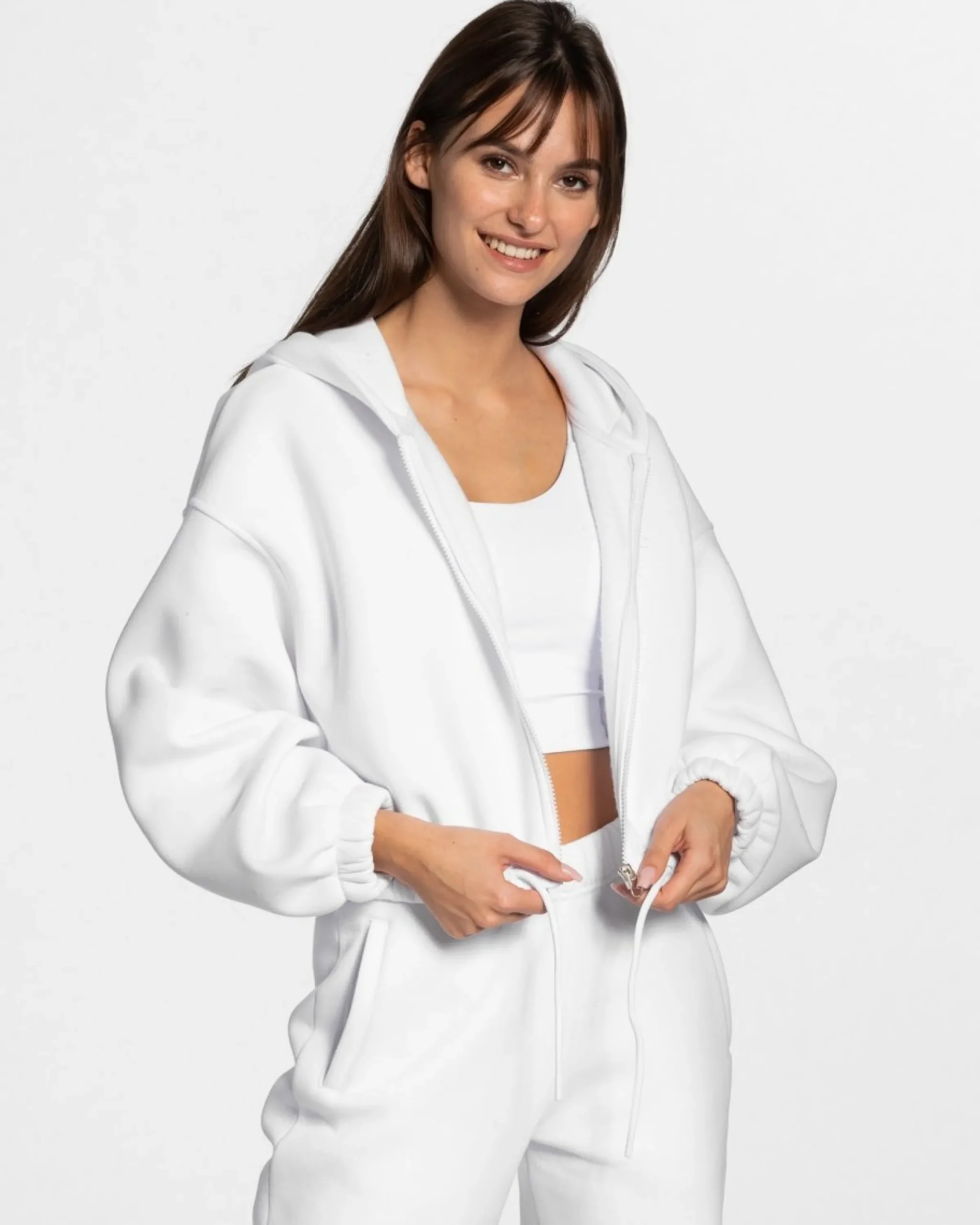 Best Sweat à capuche zippé oversize Iconic « blanc » Femme Sweats À Capuche Et Vestes De Sport