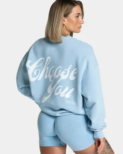 Fashion Sweat-shirt Acid oversize « bleu layette » Femme Sweats À Capuche Et Vestes De Sport