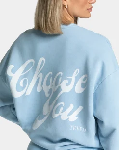 Fashion Sweat-shirt Acid oversize « bleu layette » Femme Sweats À Capuche Et Vestes De Sport