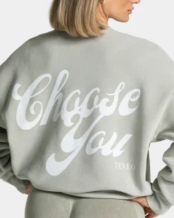 Hot Sweat-shirt Acid oversize « vert sauge » Femme Sweats À Capuche Et Vestes De Sport