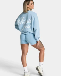 Fashion Sweat-shirt Acid oversize « bleu layette » Femme Sweats À Capuche Et Vestes De Sport