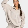 Clearance Sweat-shirt demi-zippé Femme « cream » Femme Sweats À Capuche Et Vestes De Sport