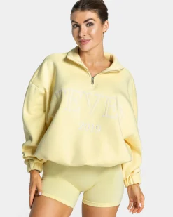 Outlet Sweat-shirt demi-zippé Femme « jaune » Femme Sweats À Capuche Et Vestes De Sport
