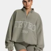 Hot Sweat-shirt demi-zippé Femme « kaki » Femme Sweats À Capuche Et Vestes De Sport