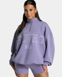 Clearance Sweat-shirt demi-zippé Femme « lavande » Femme Sweats À Capuche Et Vestes De Sport