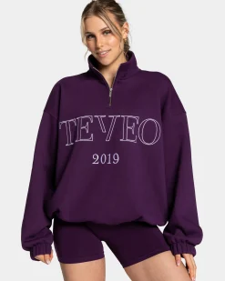 Discount Sweat-shirt demi-zippé Femme « aubergine » Femme Sweats À Capuche Et Vestes De Sport