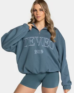 Best Sweat-shirt demi-zippé Femme « teal » Femme Sweats À Capuche Et Vestes De Sport