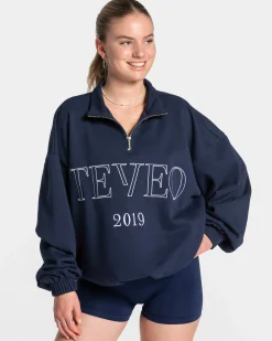 Best Sweat-shirt demi-zippé Femme « bleu foncé » Femme Sweats À Capuche Et Vestes De Sport