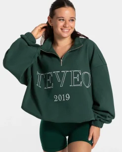 Online Sweat-shirt demi-zippé Femme « vert foncé » Femme Sweats À Capuche Et Vestes De Sport