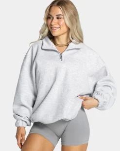 Discount Sweat-shirt demi-zippé Femme « gris clair » Femme Sweats À Capuche Et Vestes De Sport
