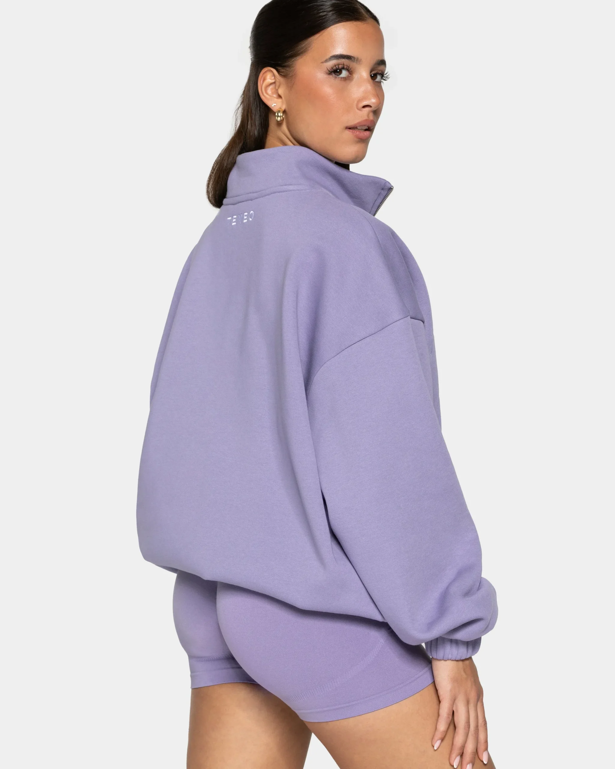 Clearance Sweat-shirt demi-zippé Femme « lavande » Femme Sweats À Capuche Et Vestes De Sport