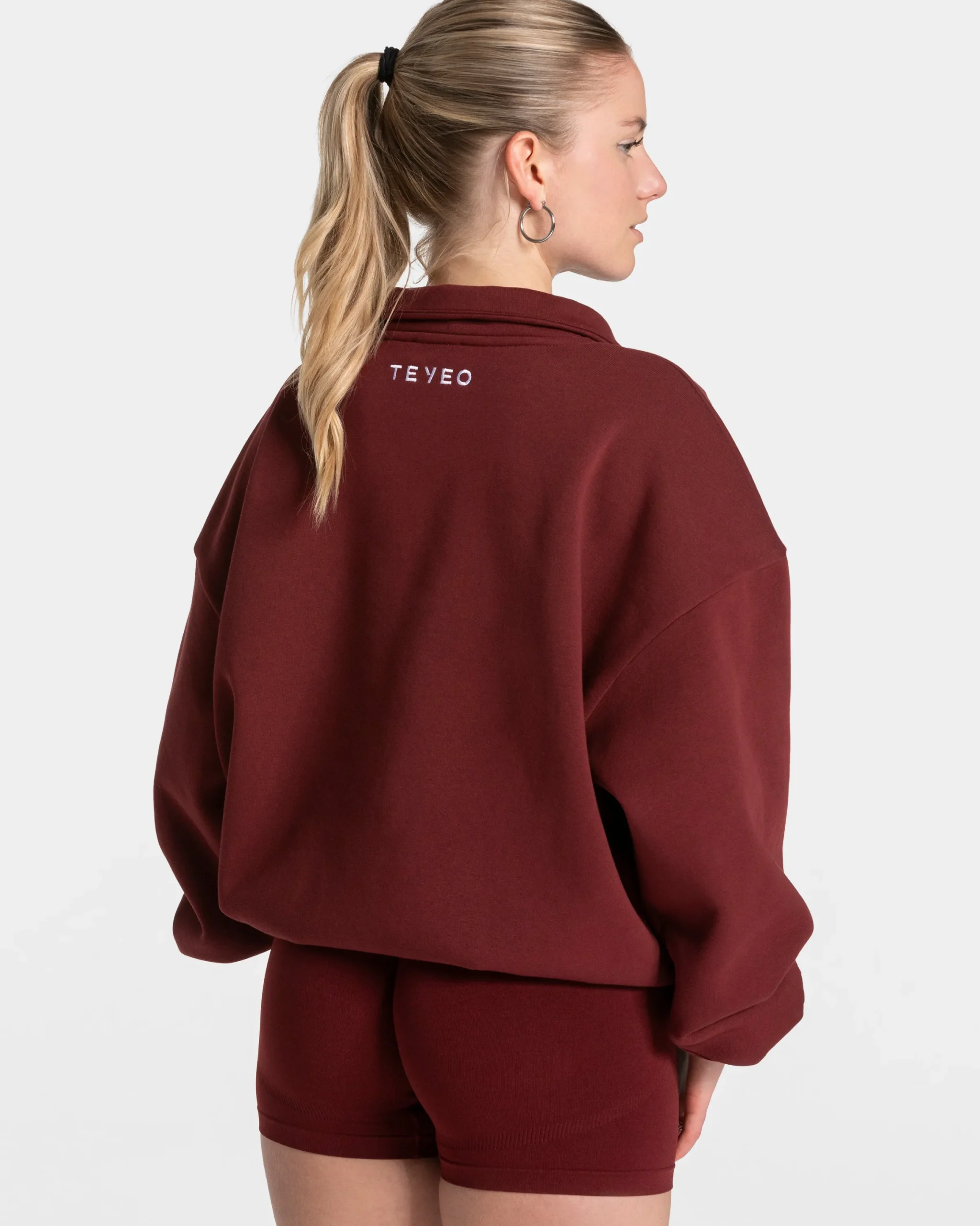 Clearance Sweat-shirt demi-zippé Femme « bordeaux » Femme Sweats À Capuche Et Vestes De Sport