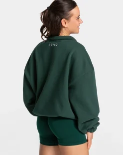 Online Sweat-shirt demi-zippé Femme « vert foncé » Femme Sweats À Capuche Et Vestes De Sport