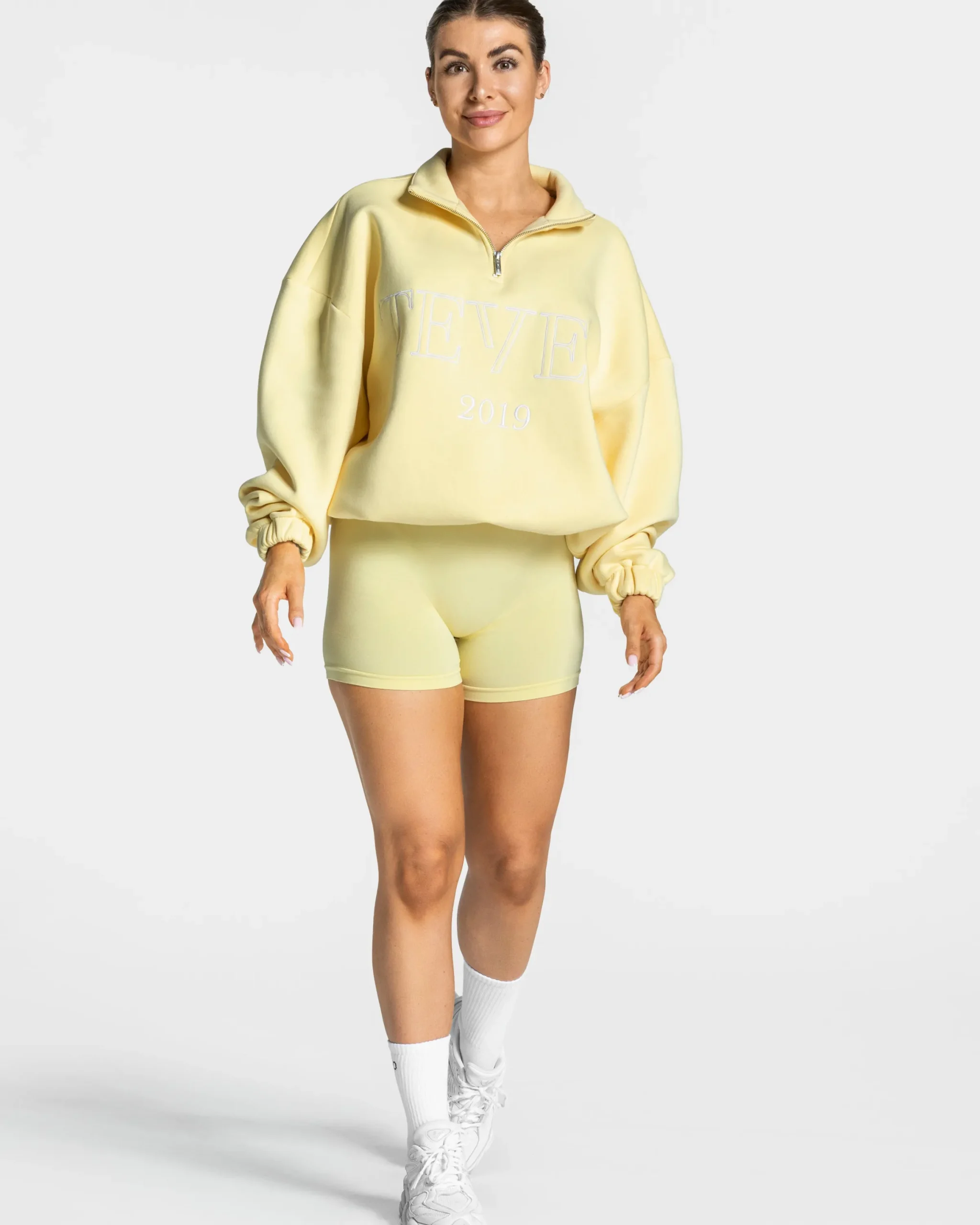 Outlet Sweat-shirt demi-zippé Femme « jaune » Femme Sweats À Capuche Et Vestes De Sport