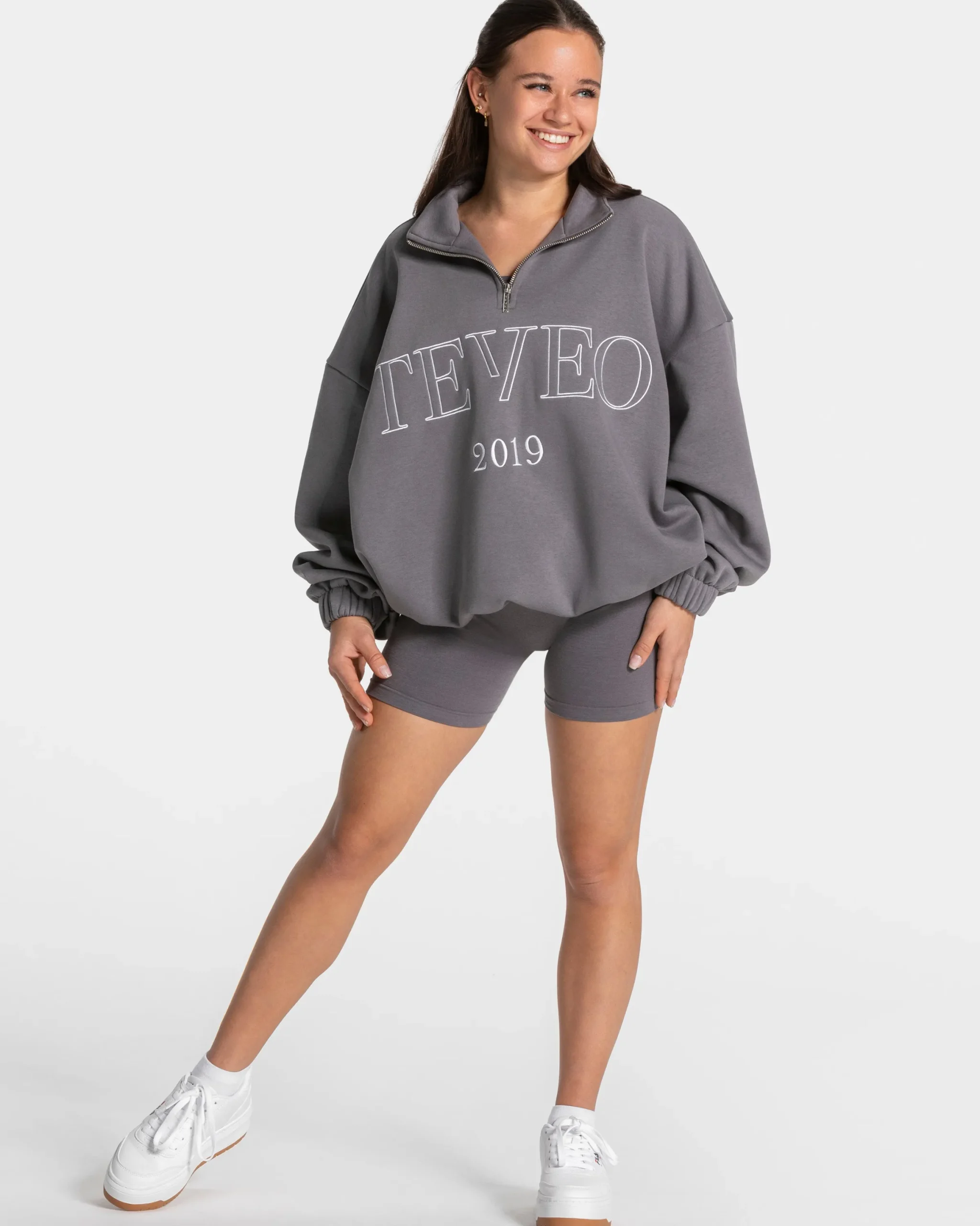 Online Sweat-shirt demi-zippé Femme « graphite » Femme Sweats À Capuche Et Vestes De Sport