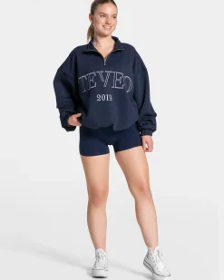 Best Sweat-shirt demi-zippé Femme « bleu foncé » Femme Sweats À Capuche Et Vestes De Sport