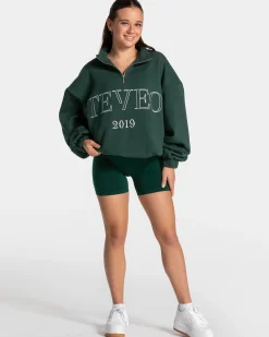 Online Sweat-shirt demi-zippé Femme « vert foncé » Femme Sweats À Capuche Et Vestes De Sport