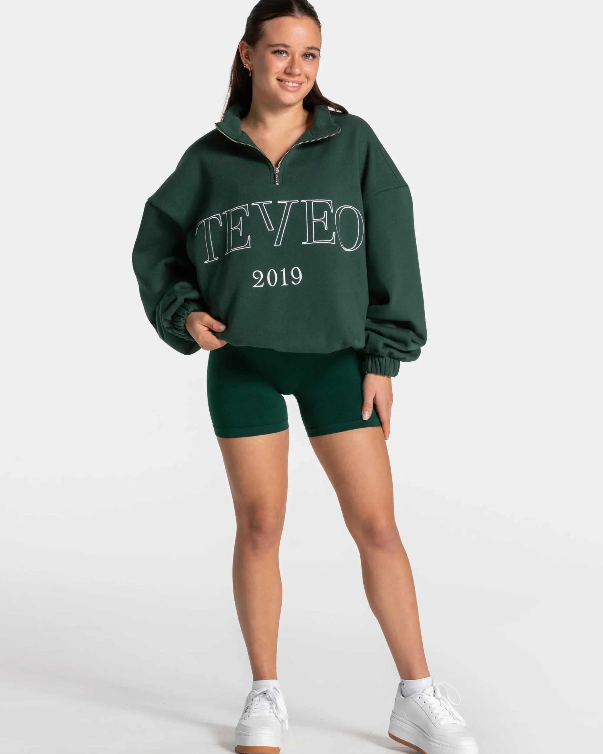 Online Sweat-shirt demi-zippé Femme « vert foncé » Femme Sweats À Capuche Et Vestes De Sport
