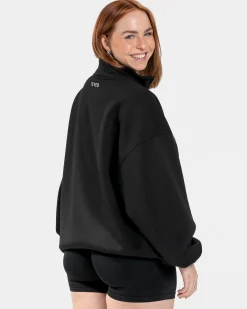 Discount Sweat-shirt demi-zippé Femme « noir » Femme Sweats À Capuche Et Vestes De Sport