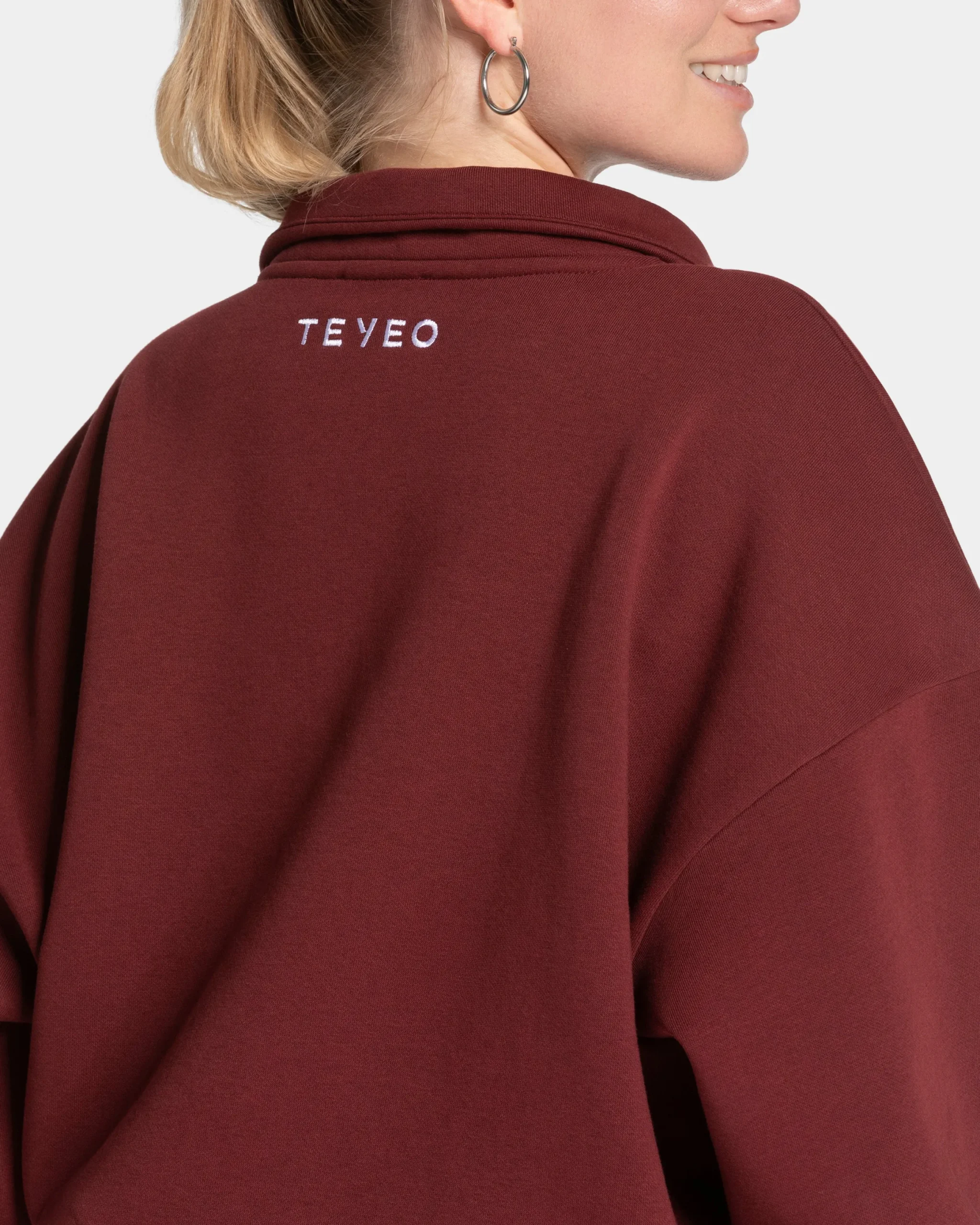 Clearance Sweat-shirt demi-zippé Femme « bordeaux » Femme Sweats À Capuche Et Vestes De Sport