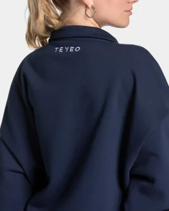 Best Sweat-shirt demi-zippé Femme « bleu foncé » Femme Sweats À Capuche Et Vestes De Sport