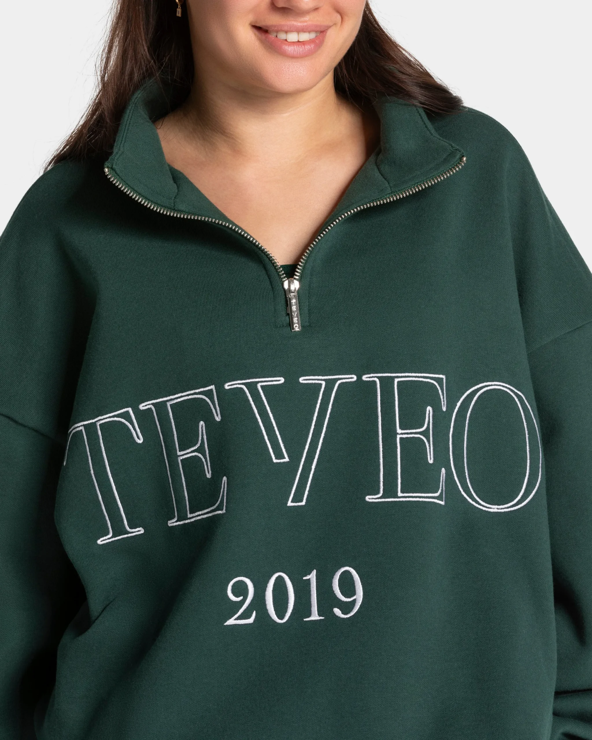 Online Sweat-shirt demi-zippé Femme « vert foncé » Femme Sweats À Capuche Et Vestes De Sport