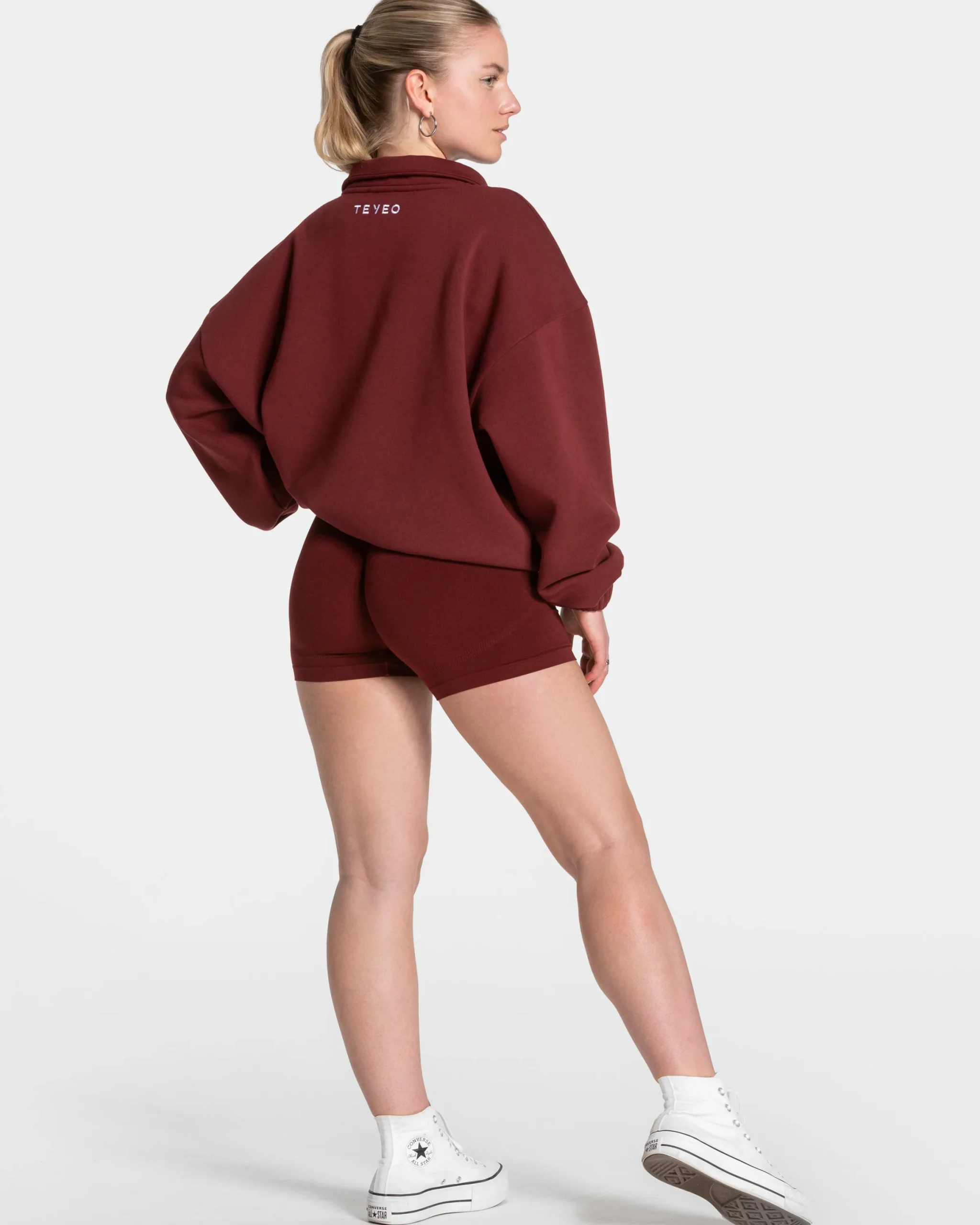 Clearance Sweat-shirt demi-zippé Femme « bordeaux » Femme Sweats À Capuche Et Vestes De Sport