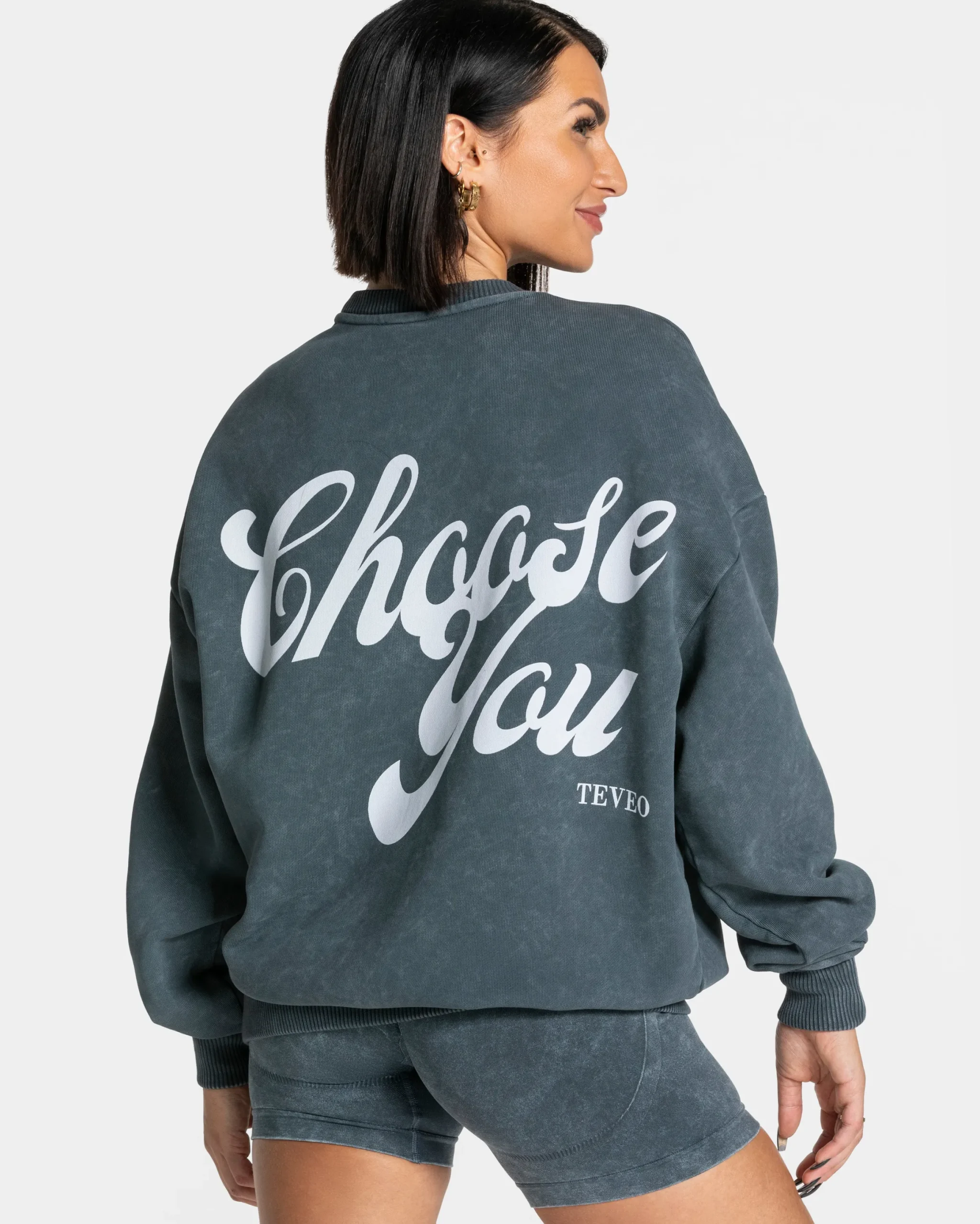 Fashion Sweat-shirt oversize Acid « bleu marine » Femme Sweats À Capuche Et Vestes De Sport
