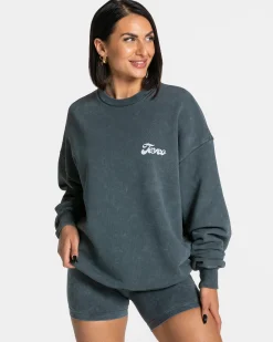 Fashion Sweat-shirt oversize Acid « bleu marine » Femme Sweats À Capuche Et Vestes De Sport