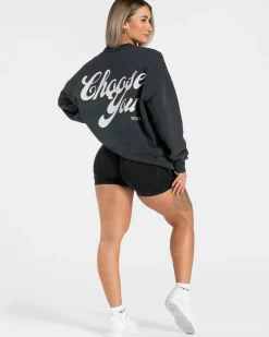 Hot Sweat-shirt oversize Acid « noir » Femme Sweats À Capuche Et Vestes De Sport
