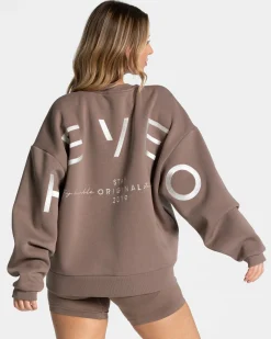 Discount Sweat-shirt oversize Signature « Moka » Femme Sweats À Capuche Et Vestes De Sport