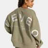 Discount Sweat-shirt oversize Signature « Kaki » Femme Sweats À Capuche Et Vestes De Sport