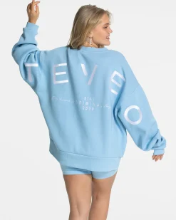 Hot Sweat-shirt oversize Signature « Ice Blue » Femme Sweats À Capuche Et Vestes De Sport