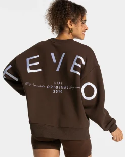 Best Sweat-shirt oversize Signature « marron foncé » Femme Sweats À Capuche Et Vestes De Sport