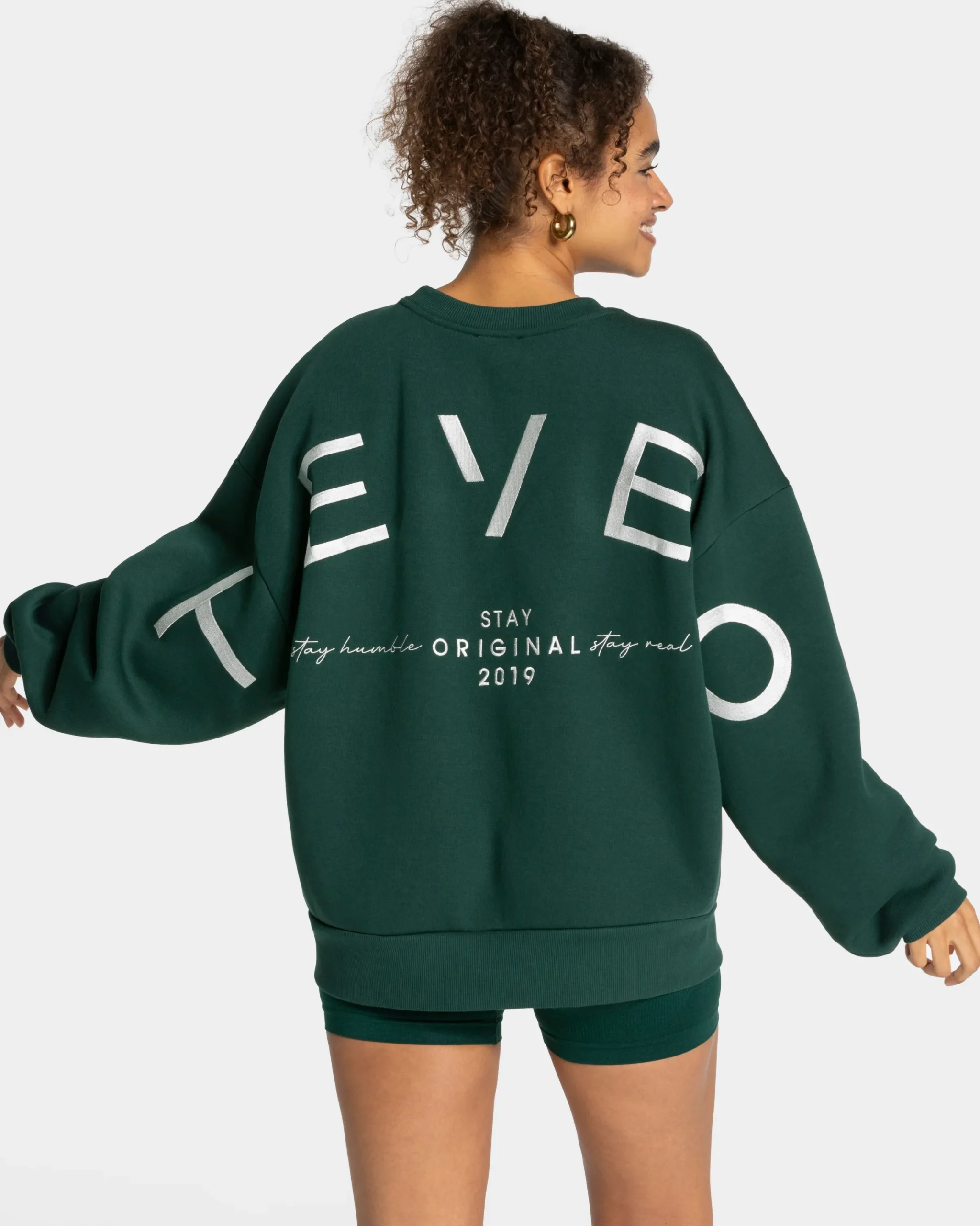Hot Sweat-shirt oversize Signature « vert foncé » Femme Sweats À Capuche Et Vestes De Sport