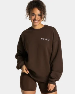 Best Sweat-shirt oversize Signature « marron foncé » Femme Sweats À Capuche Et Vestes De Sport