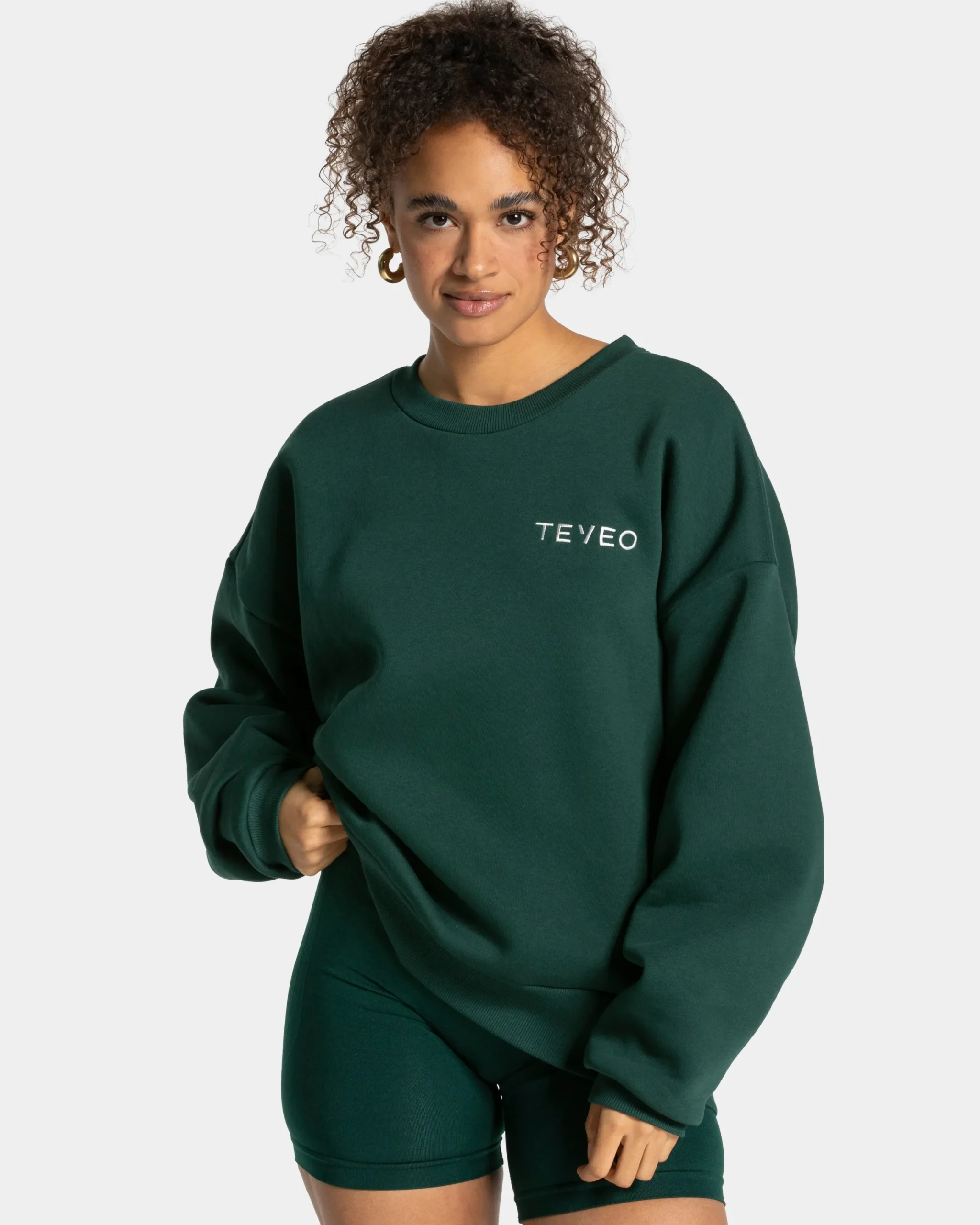 Hot Sweat-shirt oversize Signature « vert foncé » Femme Sweats À Capuche Et Vestes De Sport