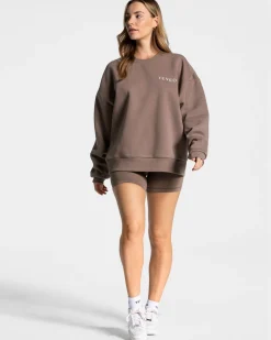 Discount Sweat-shirt oversize Signature « Moka » Femme Sweats À Capuche Et Vestes De Sport