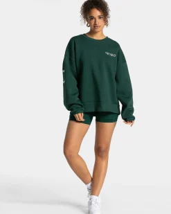 Hot Sweat-shirt oversize Signature « vert foncé » Femme Sweats À Capuche Et Vestes De Sport