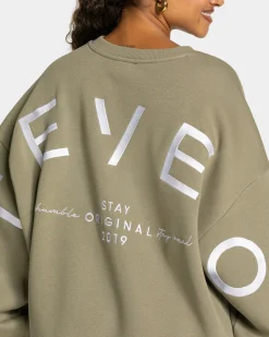 Discount Sweat-shirt oversize Signature « Kaki » Femme Sweats À Capuche Et Vestes De Sport