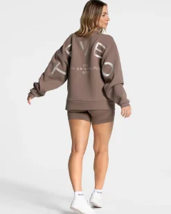 Discount Sweat-shirt oversize Signature « Moka » Femme Sweats À Capuche Et Vestes De Sport