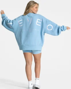 Hot Sweat-shirt oversize Signature « Ice Blue » Femme Sweats À Capuche Et Vestes De Sport