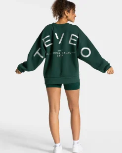 Hot Sweat-shirt oversize Signature « vert foncé » Femme Sweats À Capuche Et Vestes De Sport