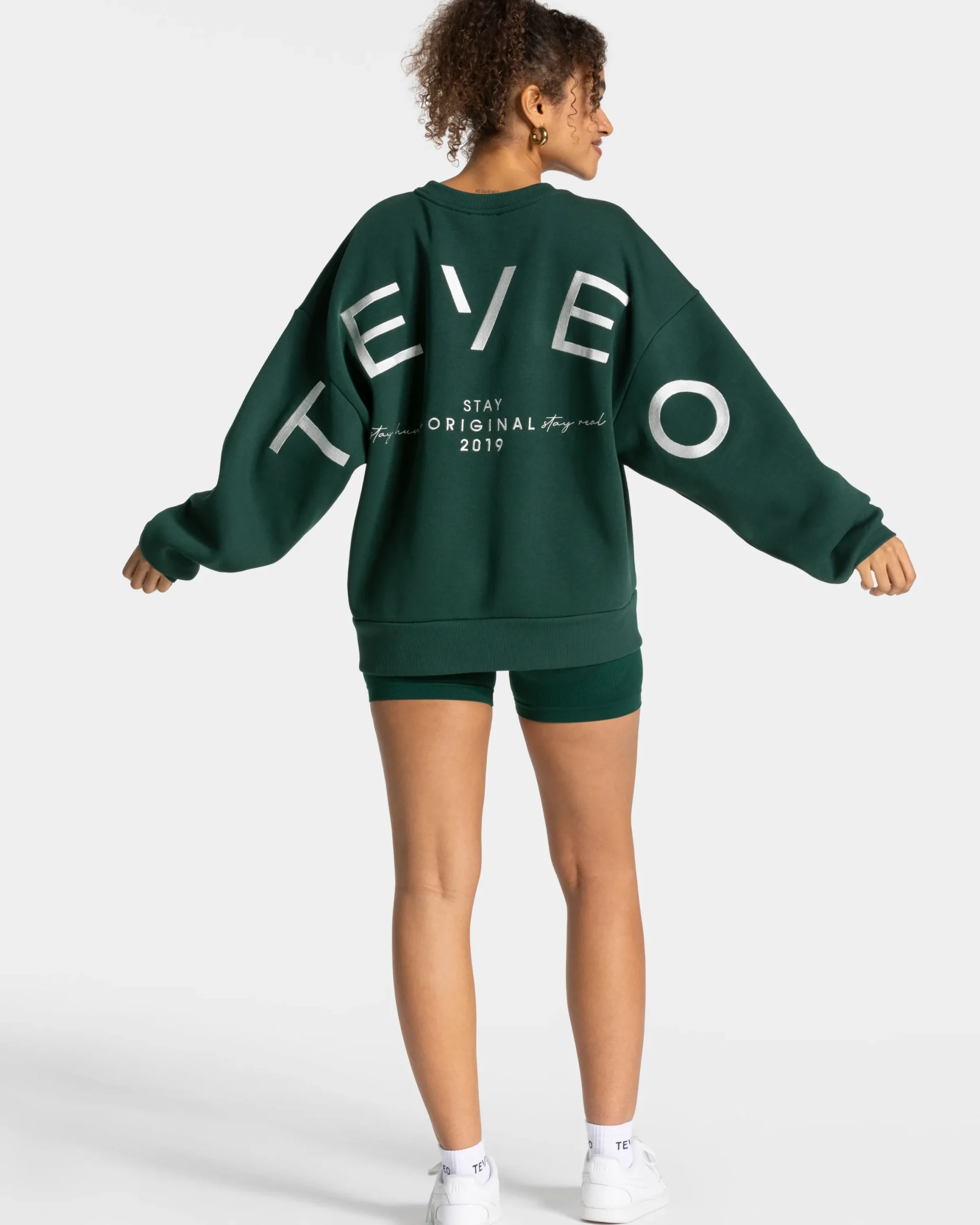 Hot Sweat-shirt oversize Signature « vert foncé » Femme Sweats À Capuche Et Vestes De Sport