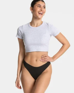 Outlet Tanga Seamless Padded (5) « noir » Femme Chaussettes Et Sous-vêtements